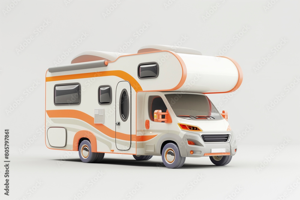 Naklejka premium キャンピングカー 白背景
