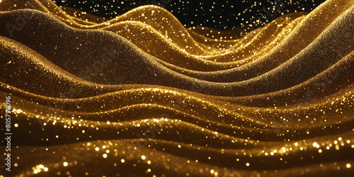 gold glitter waves