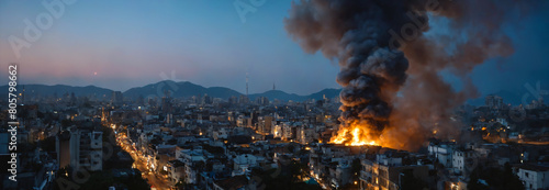 fire in city