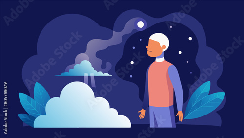 With a steady and measured breath the stoic accepts their final moments as a natural part of the human experience.. Vector illustration