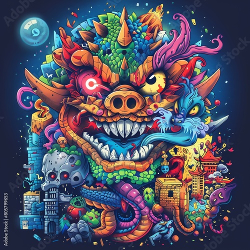 Wallpaper Mural Artwork inspired by a complex and intriguing board game concept Torontodigital.ca