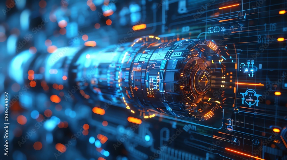 a detailed blueprint for an advanced technology invention