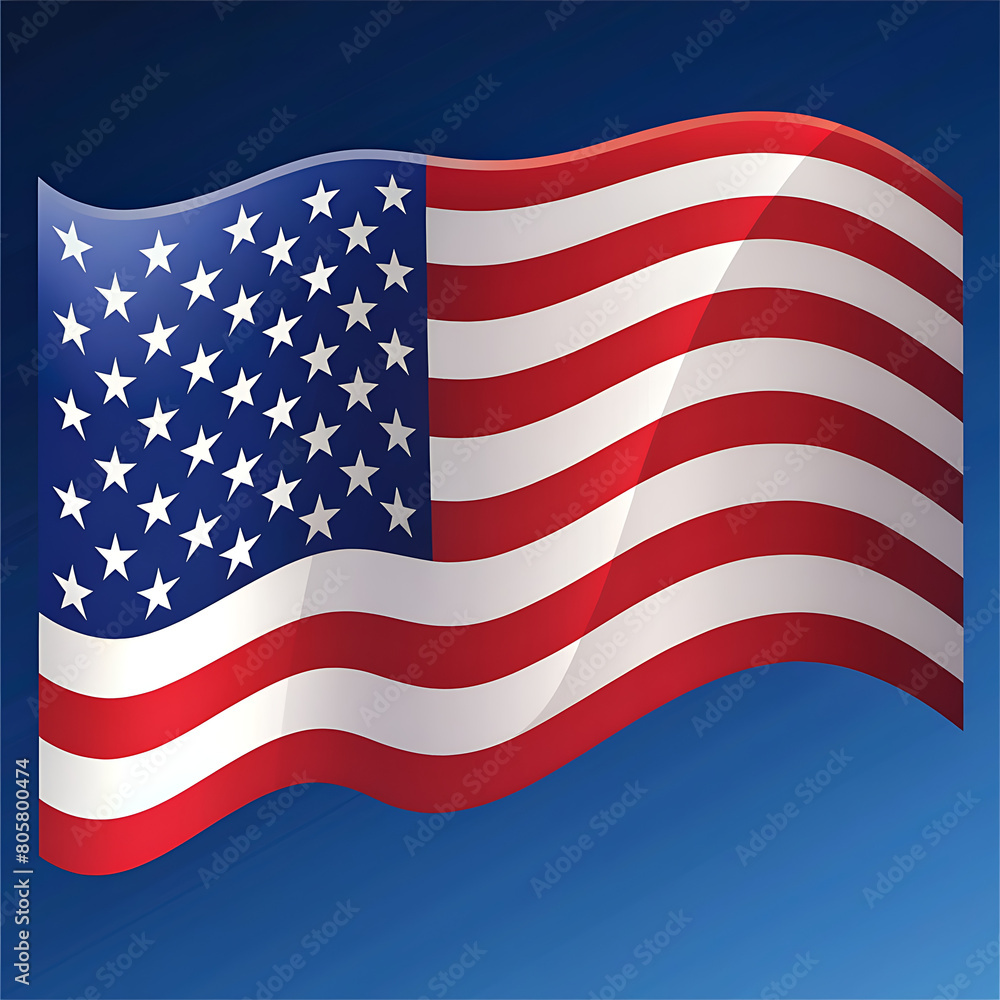 Fototapeta premium Background of shiny united states flag 