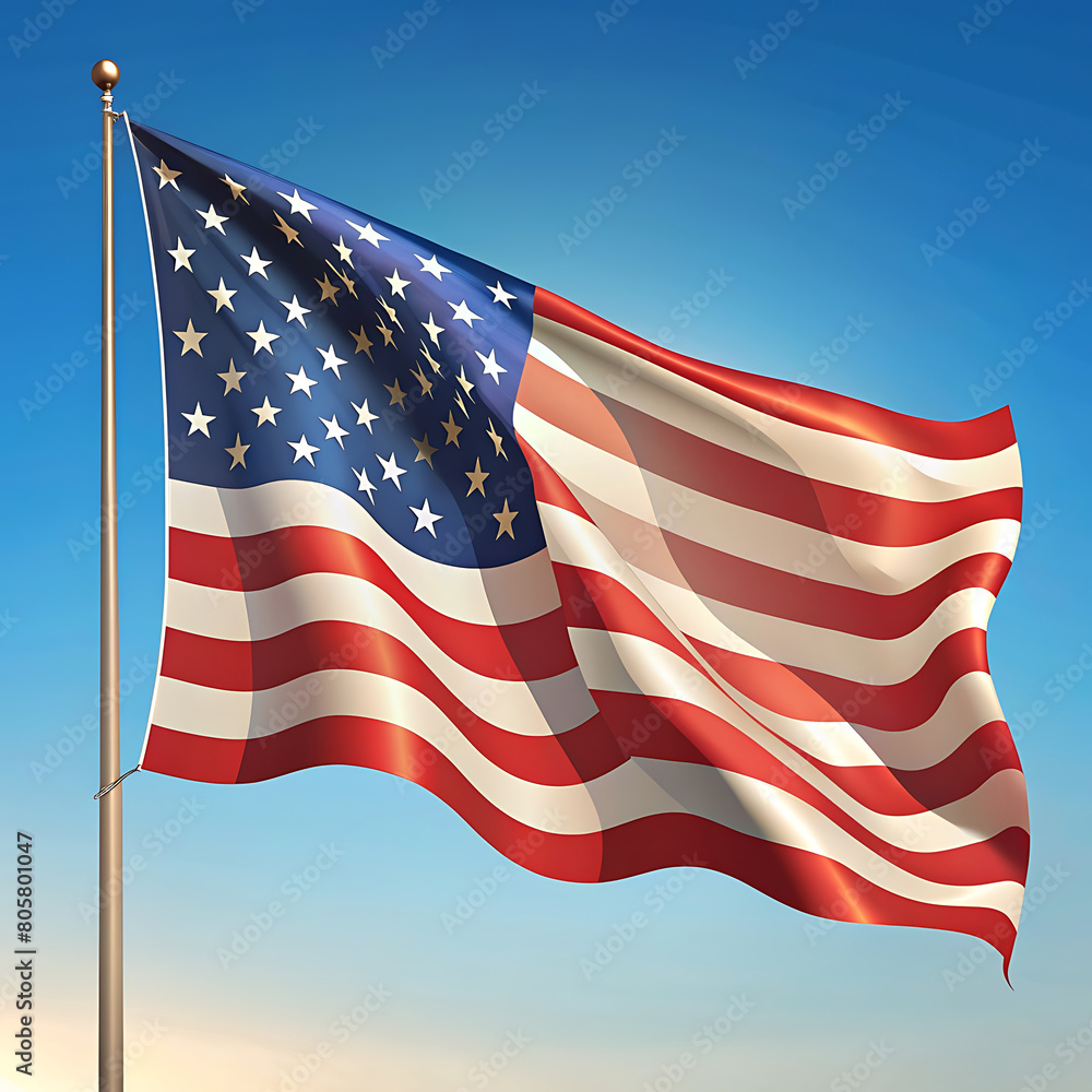 Obraz premium Background of shiny united states flag 