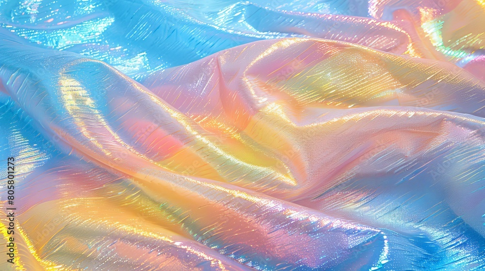 Obraz premium blue, yellow, and pink; bottom half adorned with shimmering foil