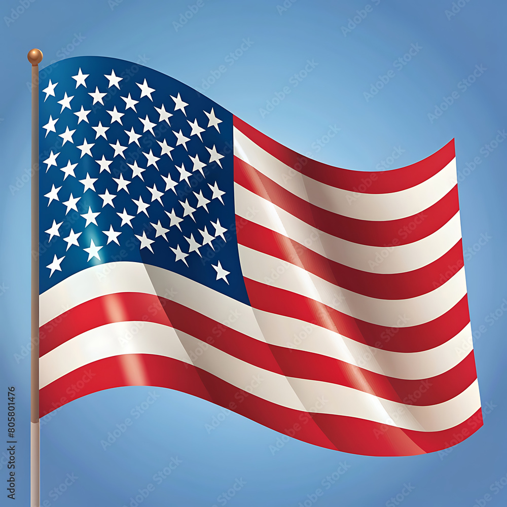 Fototapeta premium Background of shiny united states flag