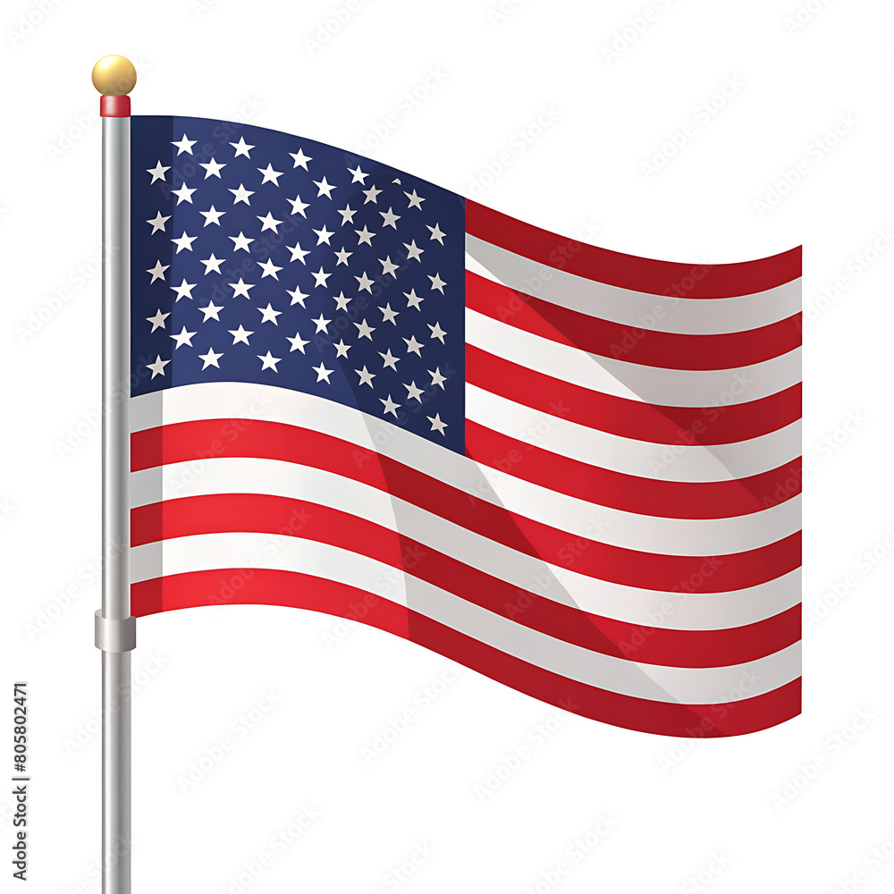 Fototapeta premium Background of shiny united states flag