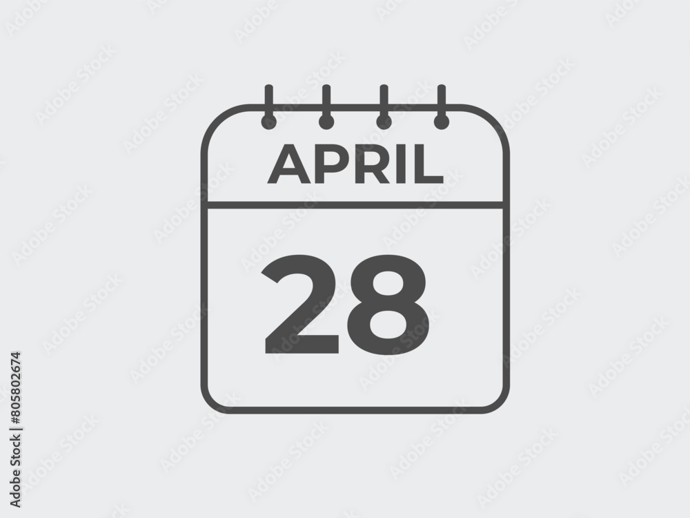 April 28 calendar reminder. 28 April daily calendar icon template. Calendar 28 April icon Design template. Vector illustration
April 28 calendar reminder. 28 April daily calendar icon template. Calendar 28 April icon Design template. Vector illustration