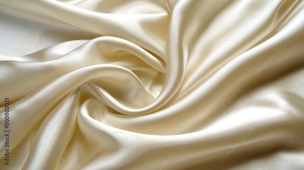 A tight shot of a soft, white fabric with its inviting texture and hue evident A tight shot of a soft, white fabric with its inviting texture and hue evident