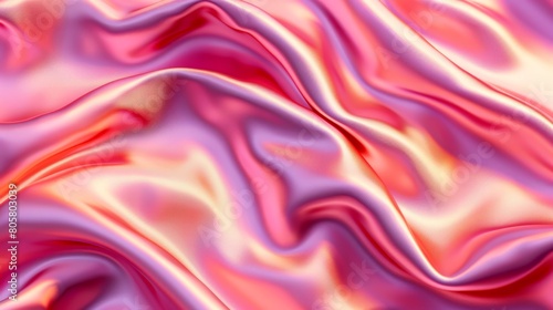  A tight shot of a pink fabric featuring a wavy pattern at its edge