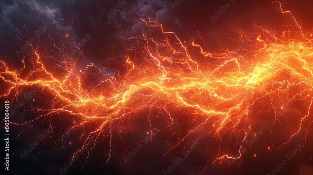 Obraz premium The image shows a powerful lightning bolt