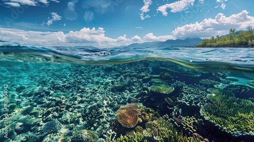 Coral Reef in the Sea and Sky