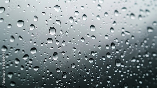 Wallpaper Mural A closeup of raindrops on the glass, with the background featuring a gradient from dark to light gray. Torontodigital.ca