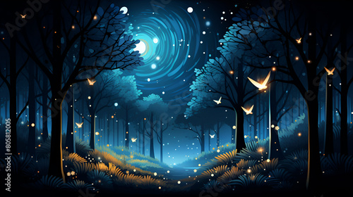 landscape with trees and moon landscape with moon landscape with trees Moon  Trees  Landscape