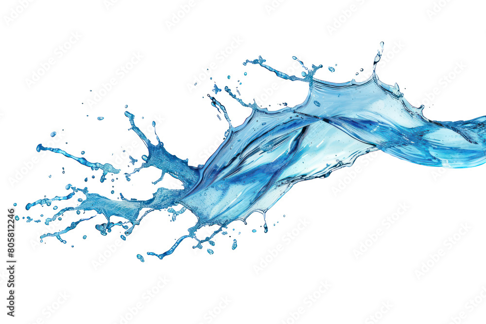 Fototapeta premium blue water splash on transparent background