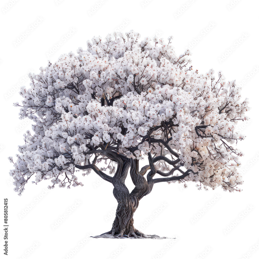Fototapeta premium Cherry blossom tree isolated on a transparent background