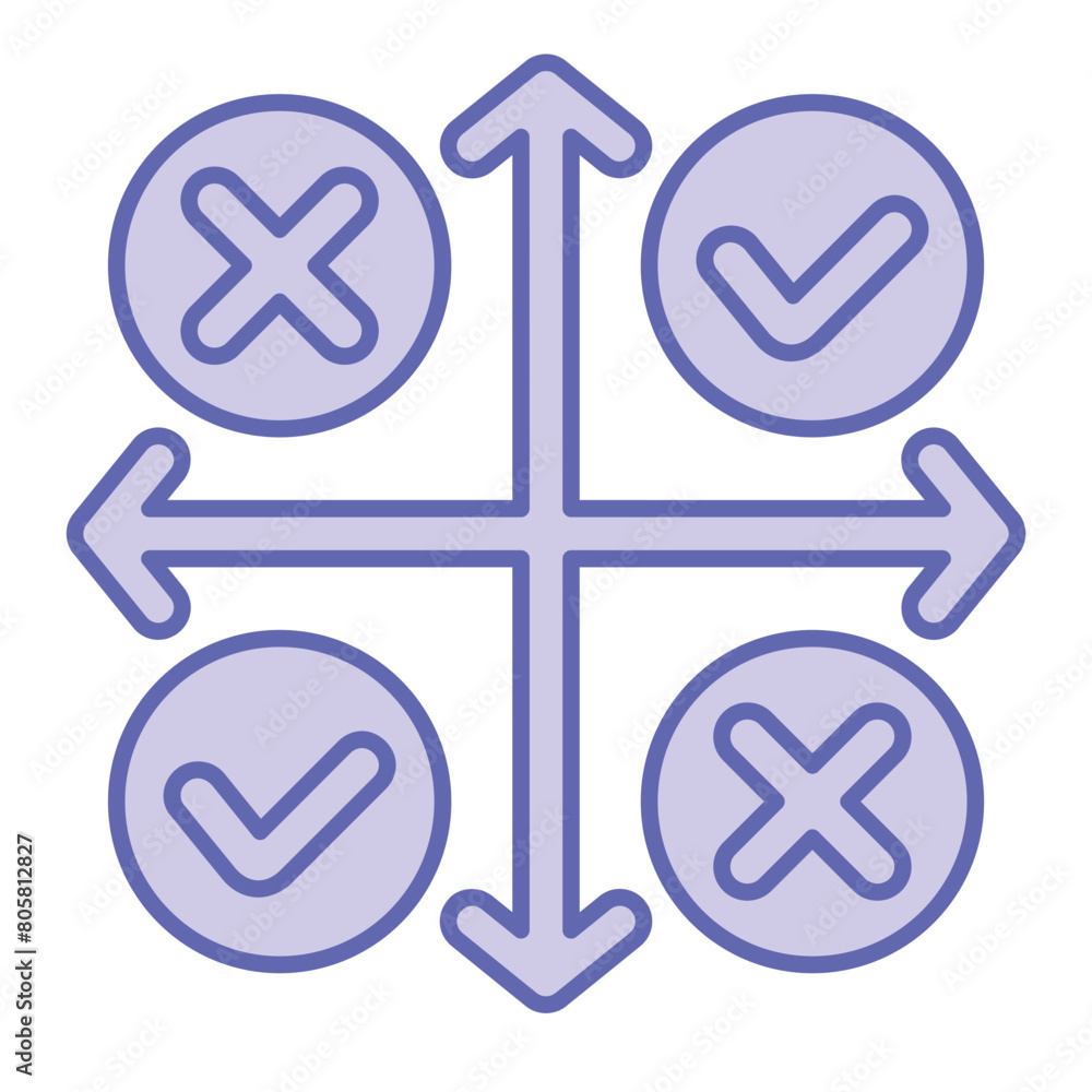 Obraz premium Decision Matrix Icon blue