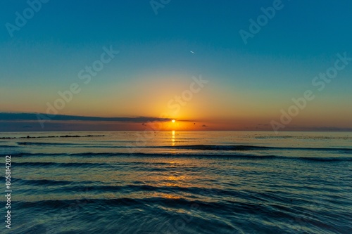 Sunrise on the sea in Italy 