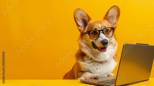 A Corgi with Trendy Glasses