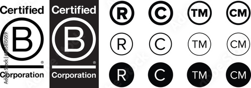 Certified B Corp Icon, B Corp Certification logo. B Corp Certification logotype, logo, icon, emblem. Certification standard. photo