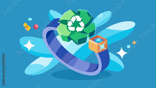 A talented artist turns discarded plastic bottles into stunning statement rings incorporating environmental awareness into their wearable art.. Vector illustration