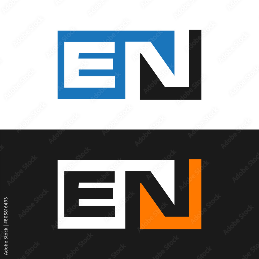 EN set ,EN logo. E N design. White EN letter. EN, E N letter logo ...