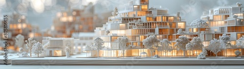 Innovative 3D Printed Public Housing Development with Futuristic Urban Architecture and Sustainable Design © Thares2020