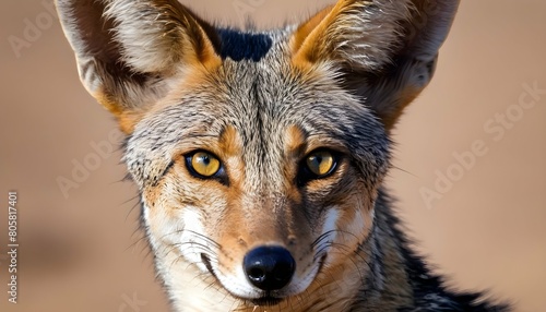 A Jackal With Its Eyes Shining With Intelligence