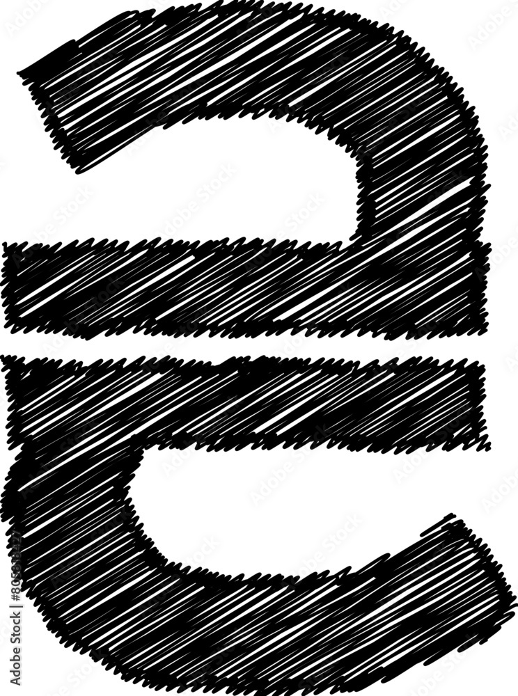 Naklejka premium Sketch Currency font vector shape