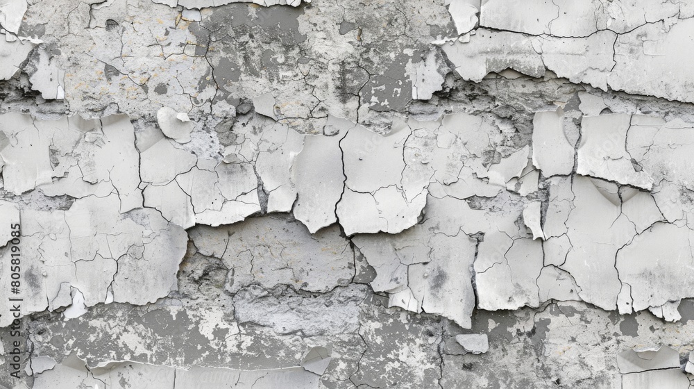 A highly detailed and realistic texture of an aged, cracked wall with subtle gray tones. The background is white to highlight the intricate details in textures and patterns on the concrete wall. A highly detailed and realistic texture of an aged, cracked wall with subtle gray tones. The background is white to highlight the intricate details in textures and patterns on the concrete wall.