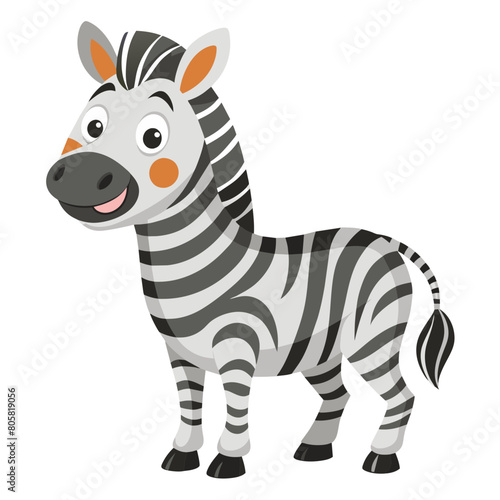 zebra cartoon isolated on white