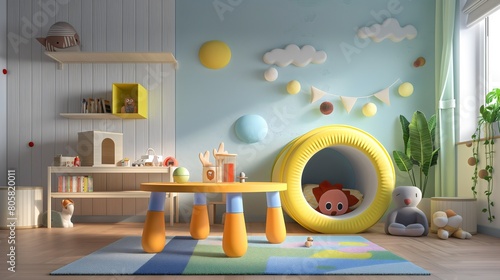 Welcome to the World of Play: A Modern Children's Room adorned with Colorful Toys, Sparking Creativity and Joy in Every Corner