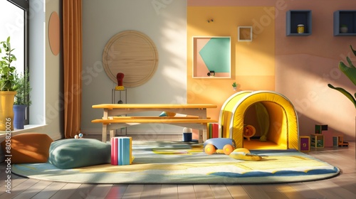 Imagination Haven: A Modern Children's Room adorned with a Colorful Array of Toys, Inviting Little Minds to Explore and Create