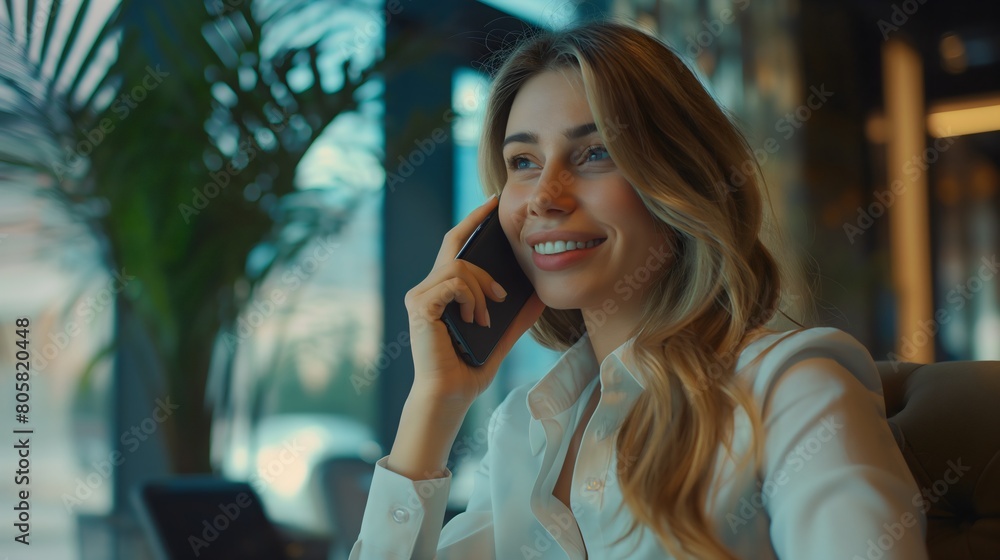 Driving Success: The Businesswoman Orchestrates Deals with Poise and Precision Over the Phone Driving Success: The Businesswoman Orchestrates Deals with Poise and Precision Over the Phone