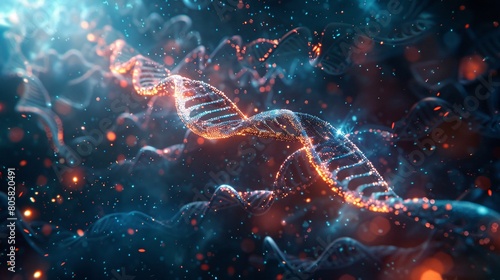 A futuristic backdrop featuring a DNA spiral, symbolizing the concept of gene therapy and scientific advancement