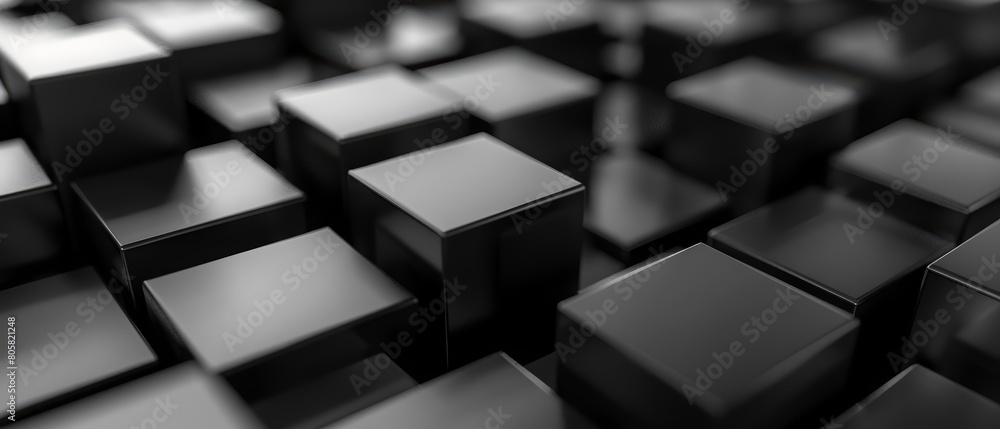 In this background, black cubes of different sizes create a pattern of white luxury and modern shapes, Sharpen 3d rendering background In this background, black cubes of different sizes create a pattern of white luxury and modern shapes, Sharpen 3d rendering background