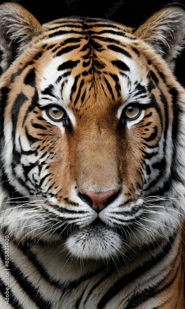 Fantasy Illustration of a wild animal tiger. Digital art style wallpaper background. Fantasy Illustration of a wild animal tiger. Digital art style wallpaper background.