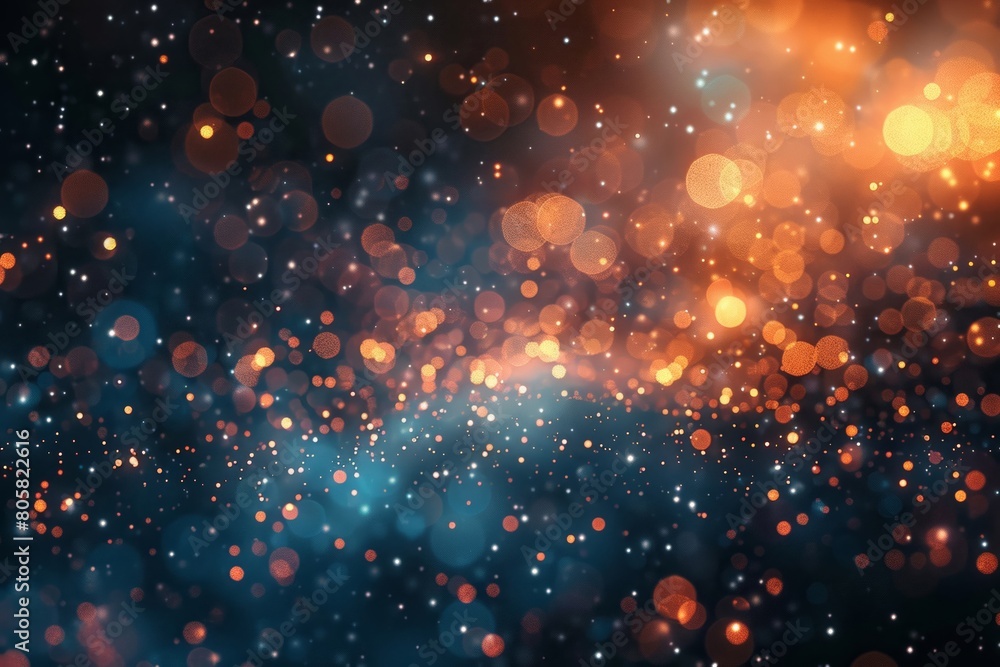 Fototapeta premium Enhance the celestial ambiance of a sparkling cosmic display with the use of bokeh effects.
