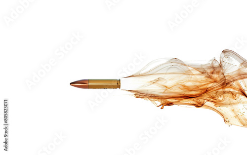 A bullet trace isolated on white or transparent background