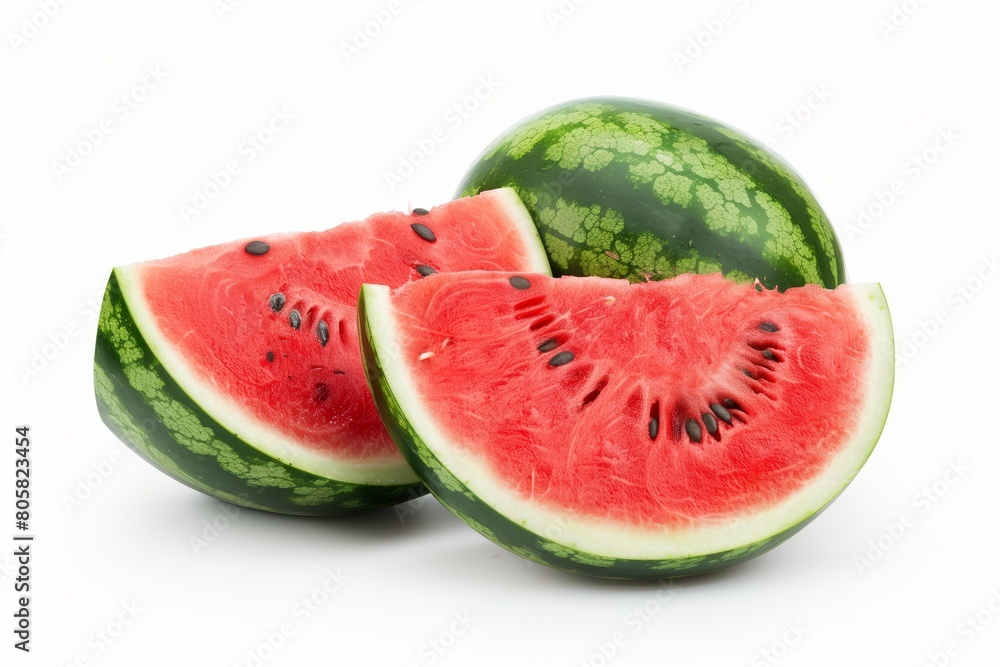 Juicy watermelon with sliced isolated on white background. Clipping path. Juicy watermelon with sliced isolated on white background. Clipping path.