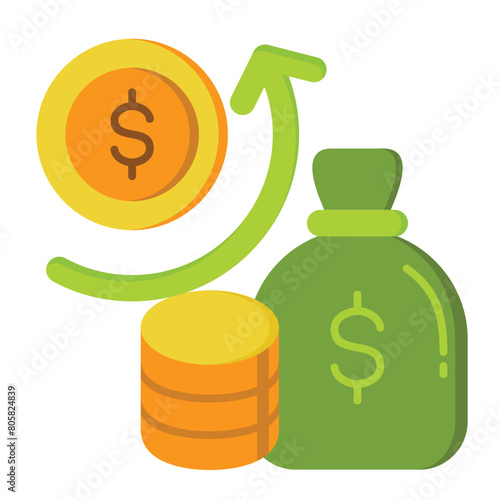 Profitability  Icon flat color