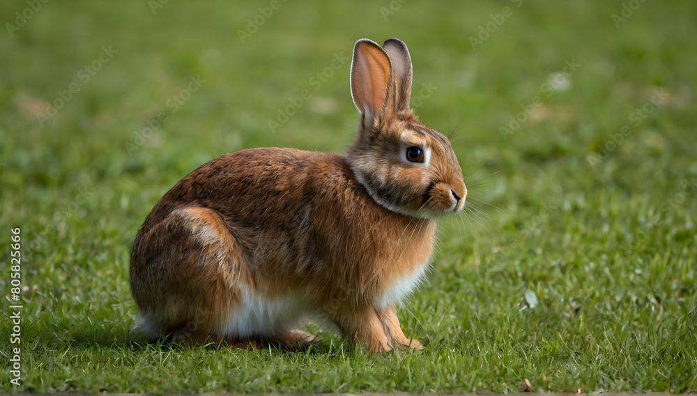 Brown rabbit on green grass in the park Brown rabbit on green grass in the park