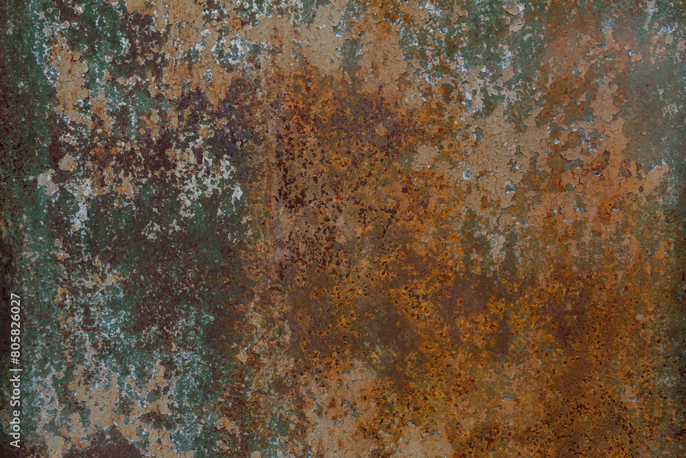 The texture of the metal surface with rust and paint residues. The texture of the metal surface with rust and paint residues.