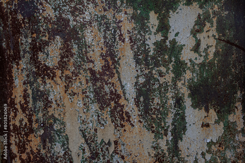 The texture of the metal surface with rust and paint residues. The texture of the metal surface with rust and paint residues.
