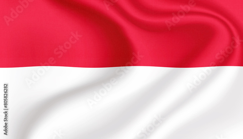 Indonesia national flag in the wind illustration image