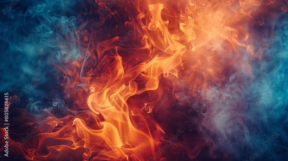 Fototapeta premium Experience the raw power vibrating as the smoke intertwines with the primal fire.