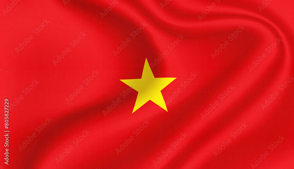 Vietnam national flag in the wind illustration image Vietnam national flag in the wind illustration image
