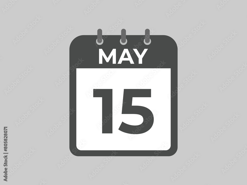 May 15 calendar reminder. 15 May daily calendar icon template. Calendar 15 May icon Design template. Vector illustration
May 15 calendar reminder. 15 May daily calendar icon template. Calendar 15 May icon Design template. Vector illustration