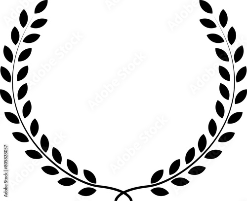circular laurel foliate, wheat and oak wreaths depicting an award, achievement, heraldry, nobility Emblem floral Greek branch
