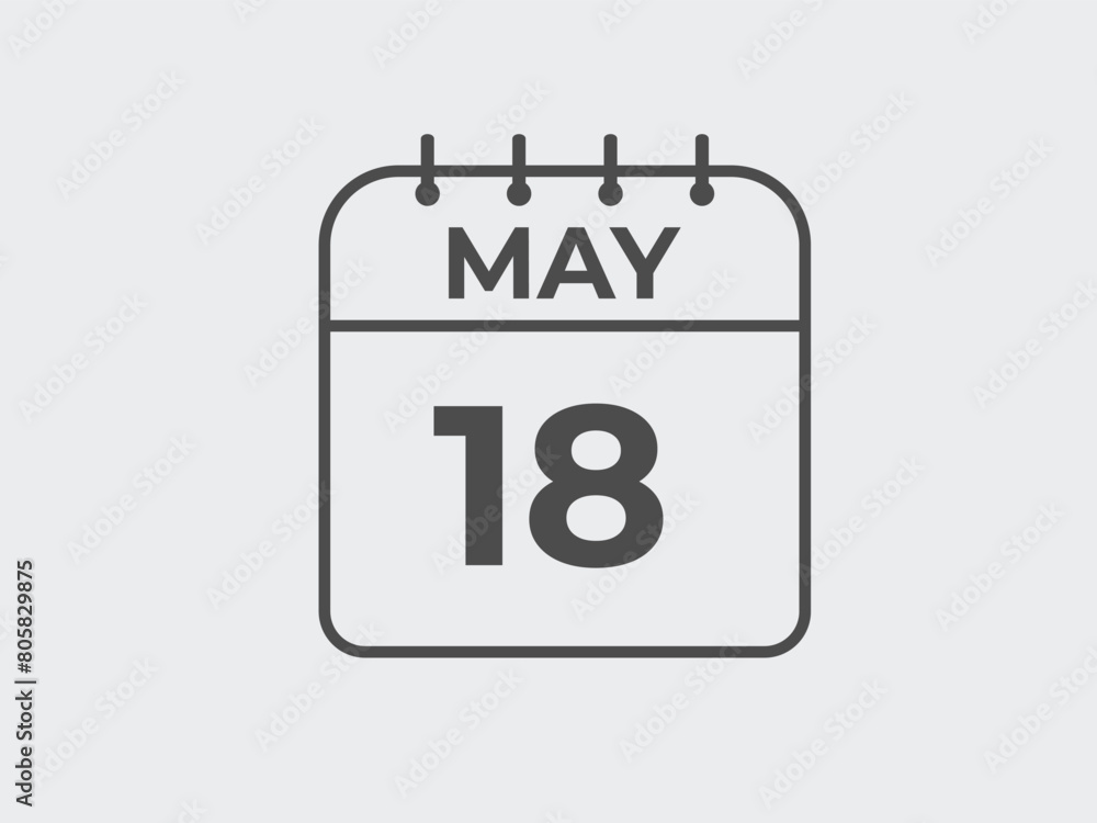 May 18 calendar reminder. 18 May daily calendar icon template. Calendar 18 May icon Design template. Vector illustration
May 18 calendar reminder. 18 May daily calendar icon template. Calendar 18 May icon Design template. Vector illustration
